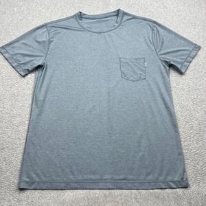 Vuori Tradewind Performance Tee Mens Large* Blue Heathered Mesh Pocket T-Shirt